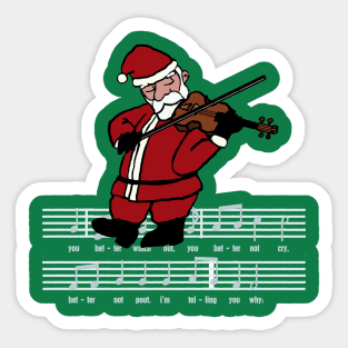 Swinging Santa - Violin Sticker